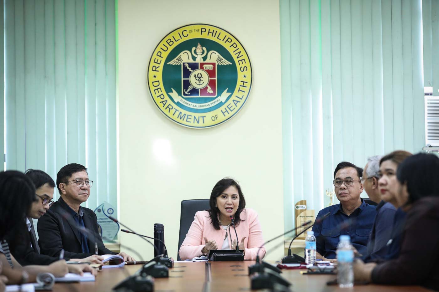 DRUG REHAB. Vice President Leni Robredo gets a briefing from Department of Health officials on the status of the country's drug rehabilitation efforts. Photo by Jay Ganzon/OVP  
