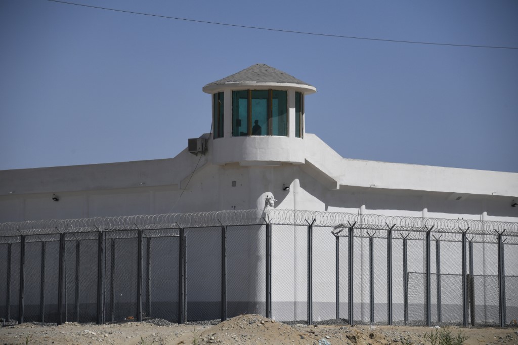 UIGHUR CAMPS. This photo taken on May 31, 2019 shows a watchtower on a high-security facility near what is believed to be a re-education camp where mostly Muslim ethnic minorities are detained, on the outskirts of Hotan, in China's northwestern Xinjiang region. File photo by Greg Baker/AFP 