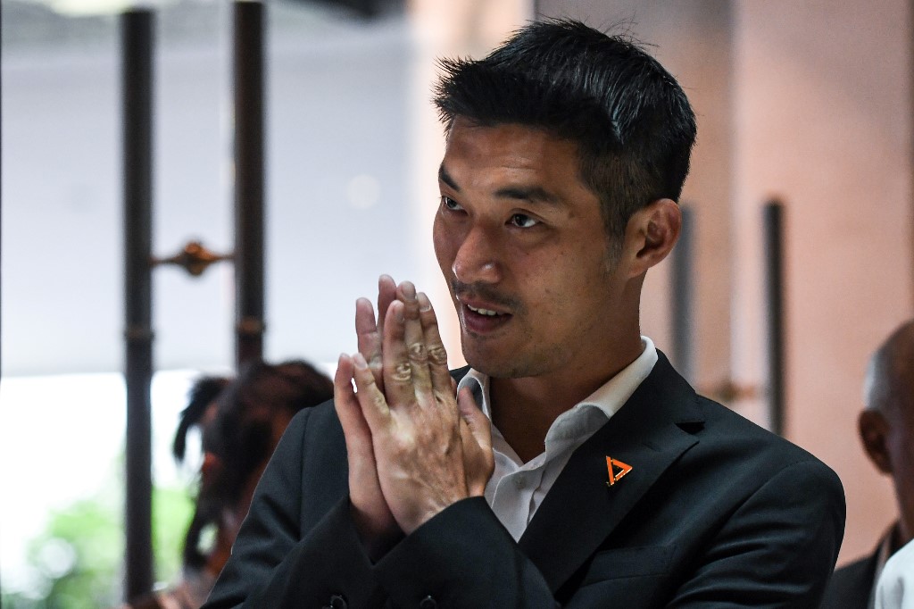 NO LONGER AN MP.  In this file photo taken on March 27, 2019, Future Forward Party leader Thanathorn Juangroongruangkit arrives at a hotel for a joint press conference with other political party leaders in Bangkok. Photo by Lillian Suwanrumpha/AFP 