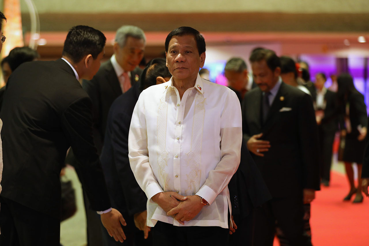 ASEAN CHAIR. Philippine President Rodrigo Duterte prepares for the opening ceremony for the 30th ASEAN Summit at the PICC in Pasay City on April 29, 2017.  