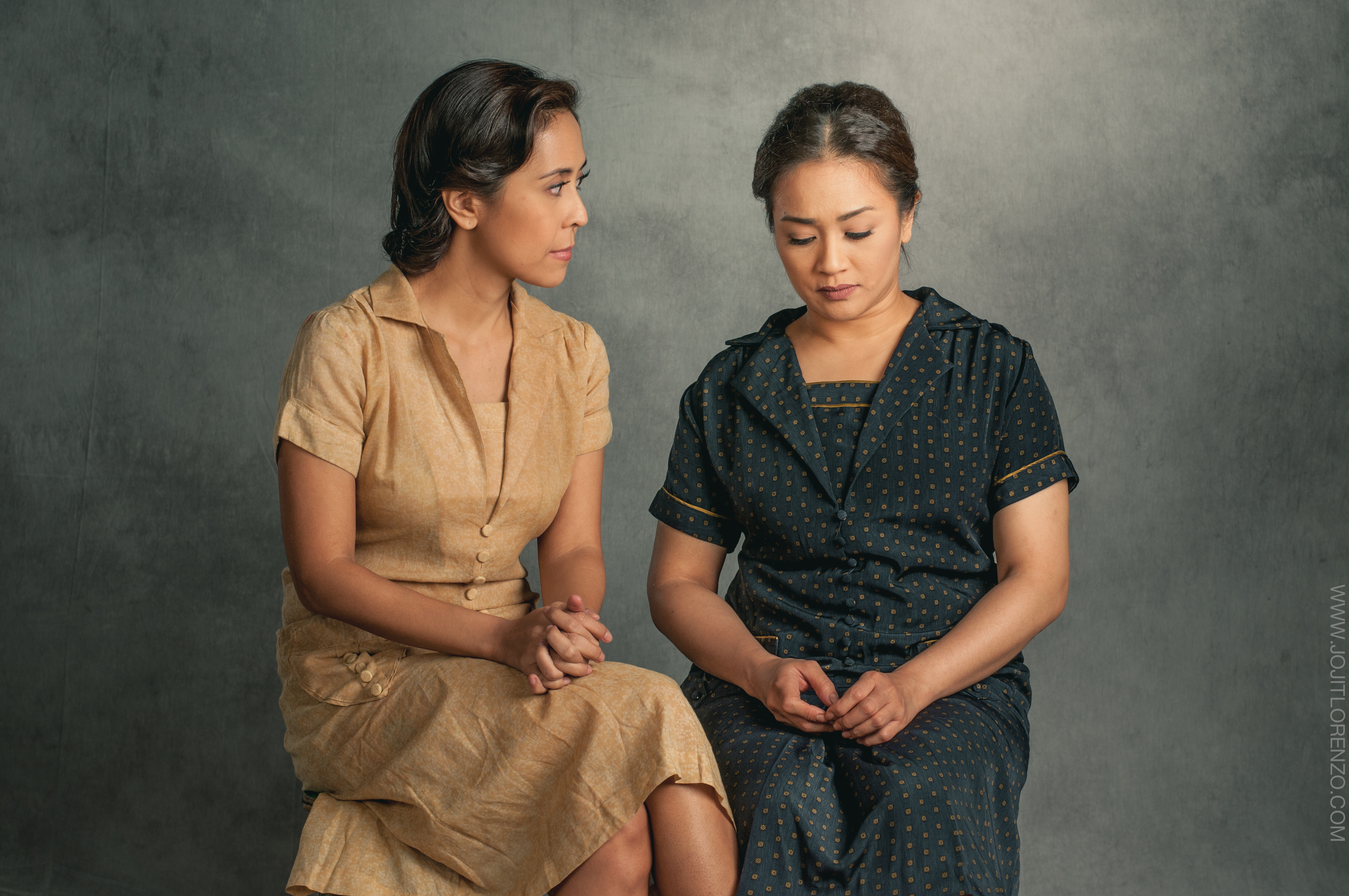 MARASIGAN SISTERS. Joanna Ampil and I as the famed Marasigan sisters of Nick Joaquin's Portrait of the Artist as Filipino now on film as Ang Larawan. Photo by Jojit Lorenzo  