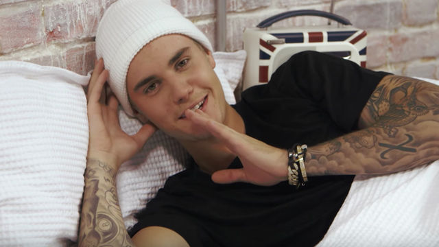 JUSTIN BIEBER. The pop star makes an appearance in BBC Radio 1's parody of Kanye West's 'Famous' music video. Screengrab from YouTube/BBC Radio 1