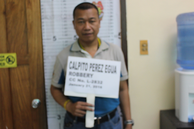 SUSPECT. Datu Calpit in a mugshot taken when he surrendered for robbery charges earlier this year. Sourced photo 