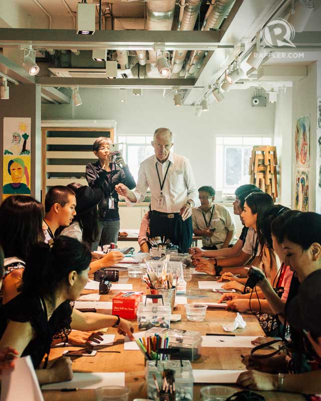 INNER PICASSO. Sir Ronald Stones, OBE, director of the Singapore Pinacothèque’s Art Academy, taps into the inner Picassos of participants of all ages. He believes that everyone is capable of art, and guides pupils through studio sessions open to the public. 