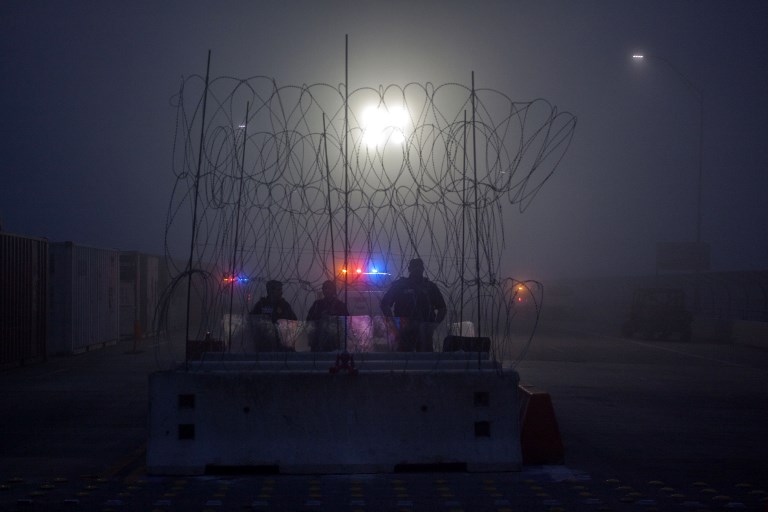 TIGHT SECURITY. Members of the US Border Police guard the international bridge in Texas near the Piedras Negras, Coahuila state of Mexico on February 6, 2019. Photo by Julio Cesar Aguilar/AFP   