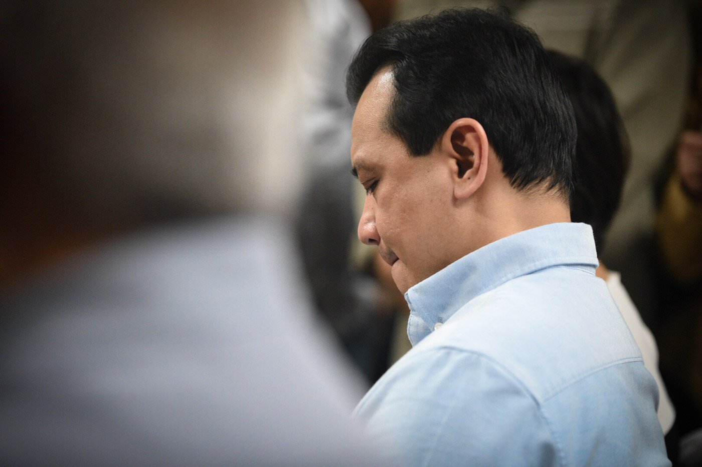 LOOMING ARREST. Senator Antonio Trillanes IV joins his supporters for a Mass at the Senate, where he is seeking sanctuary, on September 6, 2018. Photo by Alecs Ongcal/Rappler  