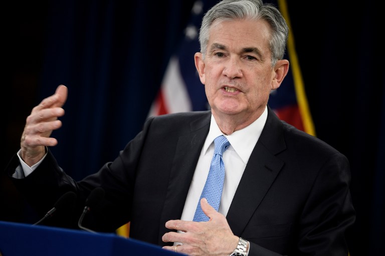 RATE CUT SOON? United States Federal Reserve Chairman Jerome Powell holds a press briefing on March 20, 2019, in Washington, DC. File photo by Brendan Smialowski/AFP 