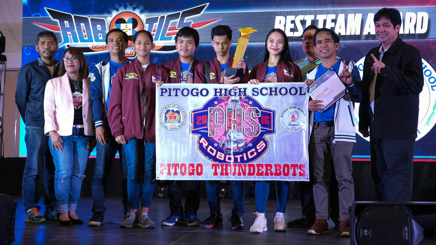 THREEPEAT. For the third time, Pitogo High School secured the Best Team Award in the returning Tagisang Robotics Competition organized by DOST-SEI. Photo courtesy of DOST-Science Education Institute 