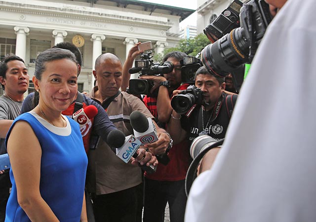DISQUALIFIED? Senator Grace Poe at the Supreme Court to attend the preliminary hearing of the Senate Electoral Tribunal on her Citizenship Issue on September 11, 2015. File photo 