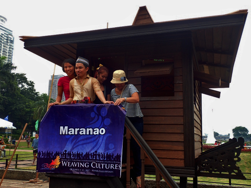 TRADITIONAL HOUSES. Festival participants and guests can go inside life-sized models of traditional houses like this Maranao torogan, usually an ancestral house for sultans. 