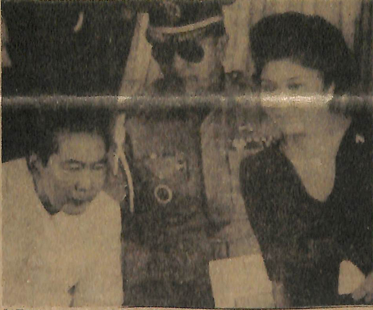 THE MARCOSES. Former Philippine President Ferdinand Marcos and his wife, Imelda, along with a military aide, leave a brief news conference at Hickam Air Force Base in Honolulu. Philippine Daily Inquirer, March 2, 1986, from the newspaper collection of Mr. Jose Antonio Custodio. Photo from the Presidential Museum and Library.  