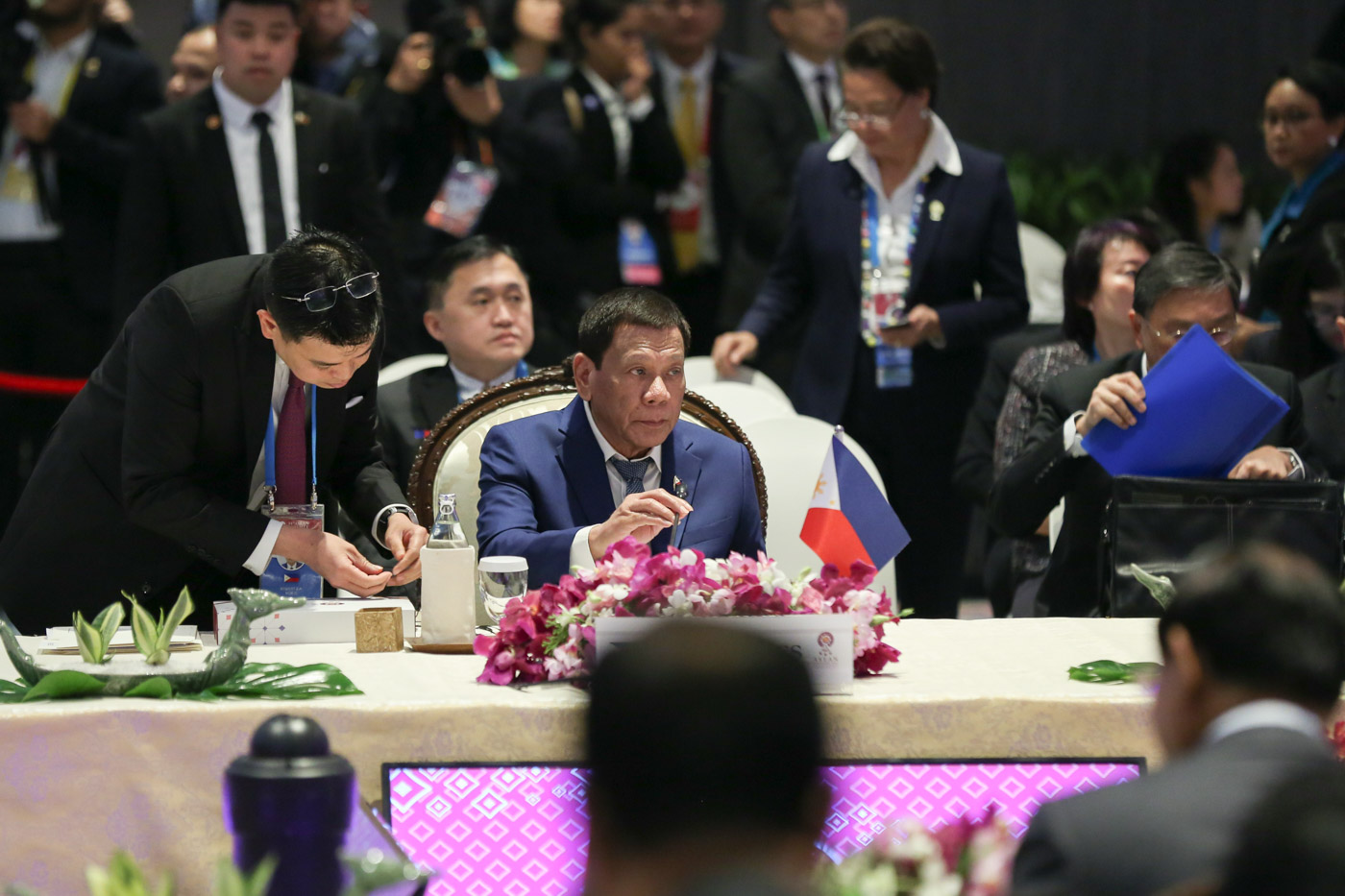 DUTERTE. President Rodrigo Roa Duterte joins other leaders from the Association of Southeast Asian Nations member countries during the 35th ASEAN Summit Plenary at Impact Exhibition and Convention Center in Nonthaburi, Thailand on November 2, 2019. Malacañang photo 