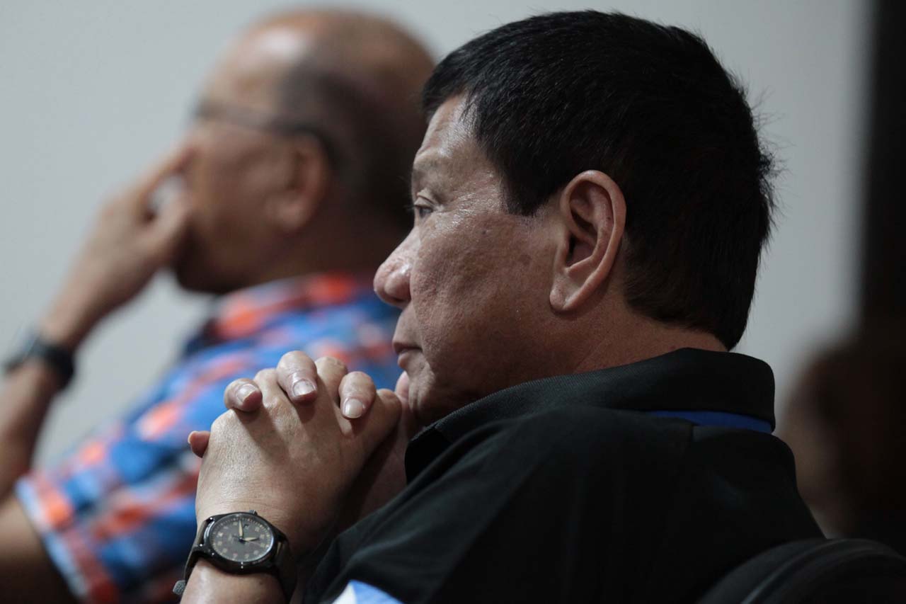 GOOD INTENTIONS? President Rodrigo Duterte assures the public that he had good reason to order Superintendent Marvin Marcos be kept in his post. File photo by Robinson Ninal/PPD 