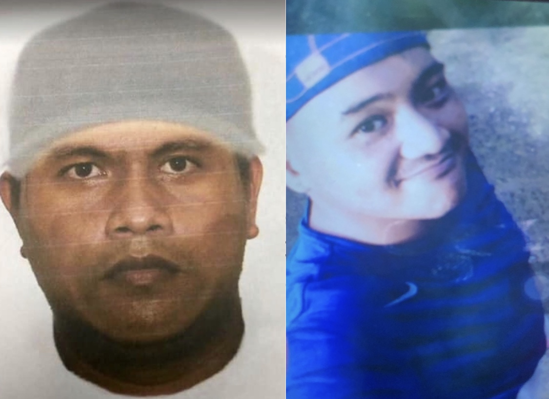COMPARE: (left) The PNP's computerized sketch of the suspect and (right) the arrested Adell Milan. Photo by Eloisa Lopez/Rappler
 