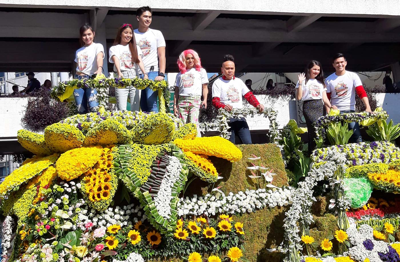 GMA 7. Janune Gutierrez and Tome Rodriguez lead GMA 7's float in the festival.  