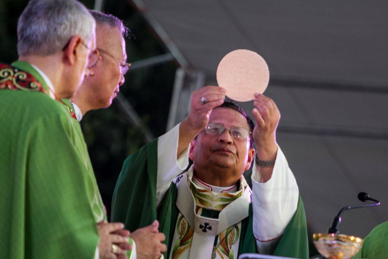 IEC 2016. Myanmar Cardinal Charles Maung Bo, papal envoy, celebrates the opening Mass of the 51st International Eucharistic Congress on January 24, 2016. Photo by Mark Saludes/Rappler  