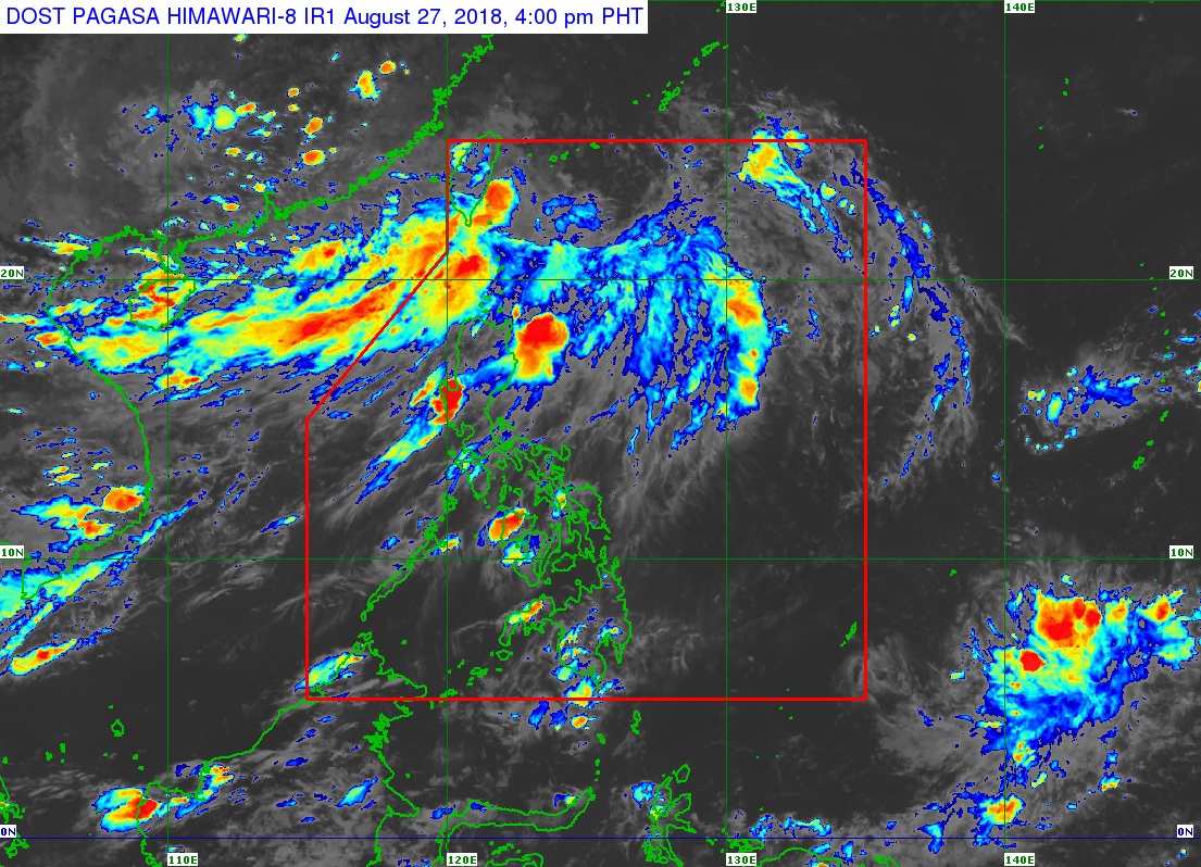 Satellite image as of August 27, 2018, 4 pm. Image from PAGASA 