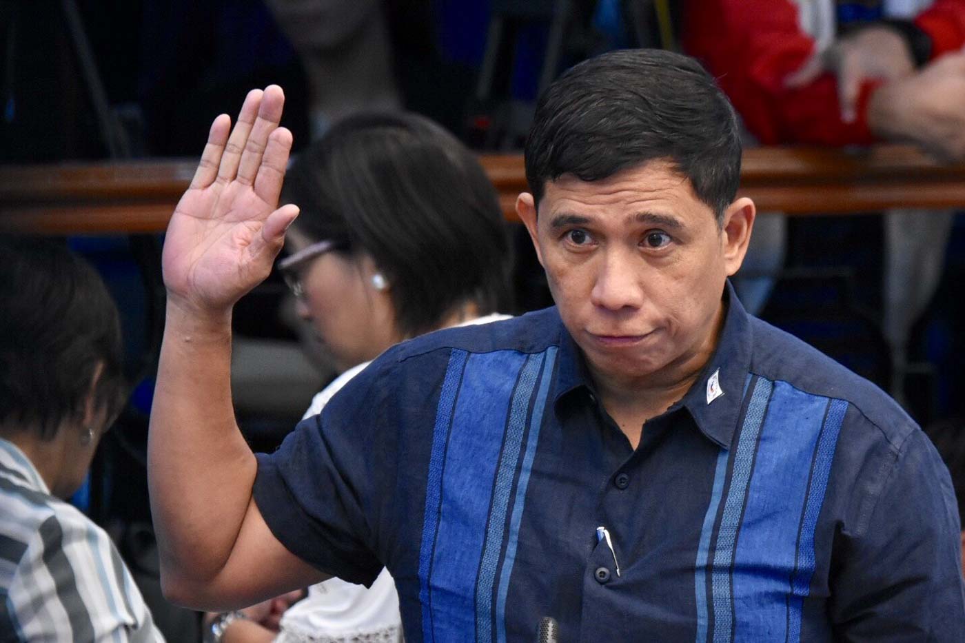 INVESTIGATOR. Retired police BGen. Manuel Gaerlan testifies about his investigation on the 'ninja cops' at the 8th Senate hearing on the GCTA Law mes on October 3, 2019. Photo by Angie de Silva/Rappler 