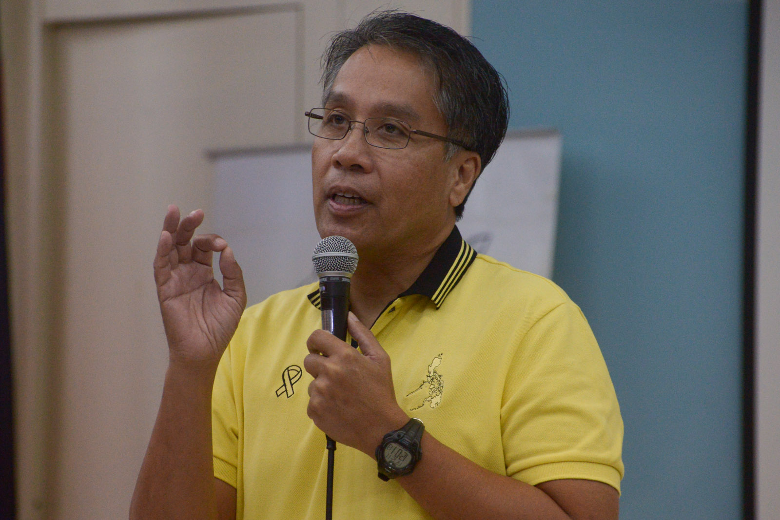 NOT TRUE? Liberal Party standard-bearer Mar Roxas says it's a 'myth' that Davao is as peaceful as it's touted to be. Photo by Jansen Romero/Rappler 