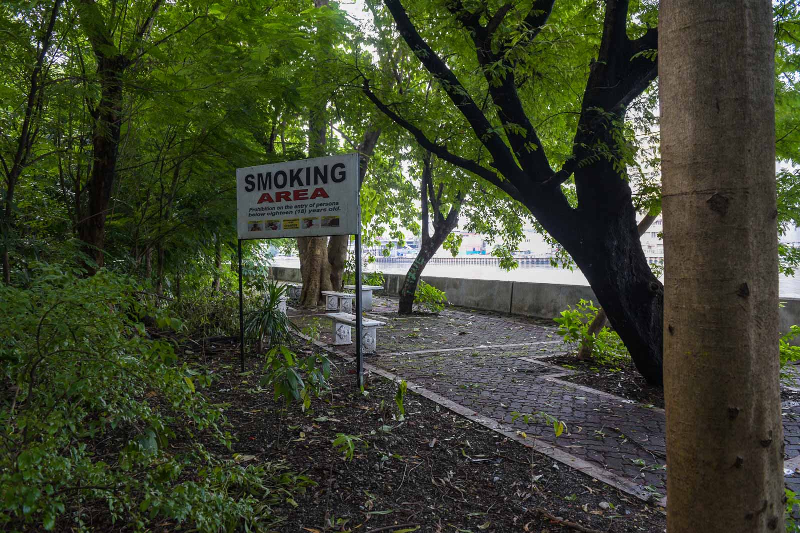SMOKING SPACE. A designated smoking area within the park's premises. Photo by LeAnne Jazul/Rappler 