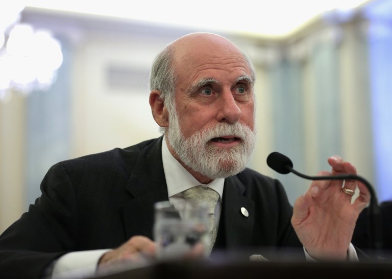 PIONEER. Vinton Cerf, pictured here at a 2014 US Senate hearing, has warned of possible negative effects of rolling back net neutrality. Photo by Alex Wong/AFP 