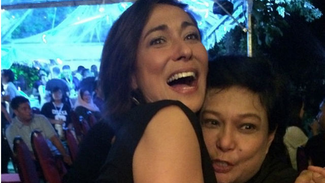 PHILIPPINES' PRIDE. Cherie Gil and Nora Aunor hug each other at the 2015 ASEAN International Film Festival and Awards. Photo from Instagram/@macherieamour   
