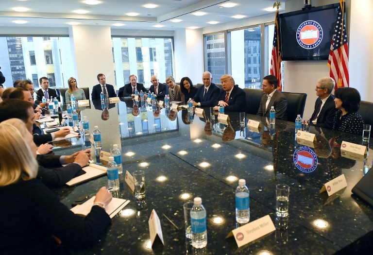 Tech CEO's meets with President-elect Donald Trump at Trump Tower December 14, 2016 in New York. Timothy A. Clary/AFP 