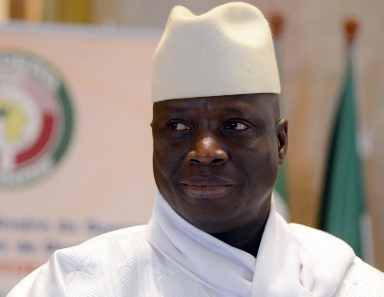 This file photo taken on March 28, 2014 shows President Yahya Jammeh of Gambia attending the 44th summit of the 15-nation west African bloc ECOWAS at the Felix Houphouet-Boigny Foundation in Yamoussoukro. Issouf Sanogo/AFP 