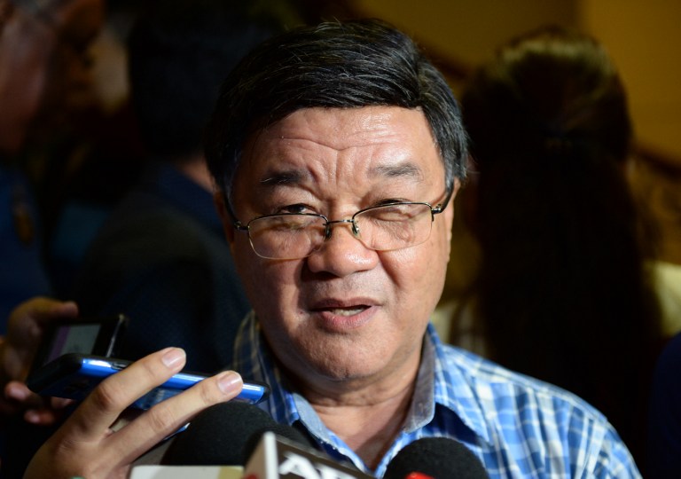 WITNESS PROTECTION. Justice Secretary Vitaliano Aguirre III offers state protection for witnesses in the case of slain UST student Horacio Castillo III. File photo by Ted Aljibe/AFP 