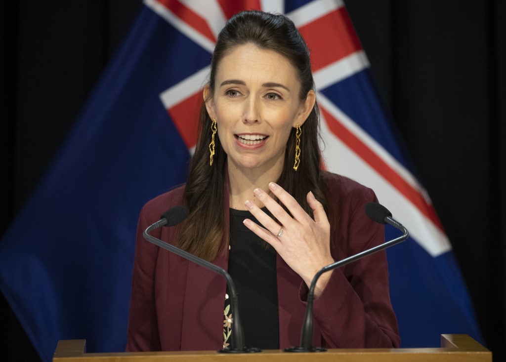 JACINDA ARDERN. New Zealand's Prime Minister Jacinda Ardern briefs the media about the coronavirus at the Parliament House in Wellington on April 27, 2020. Photo by Mark Mitchell/AFP 