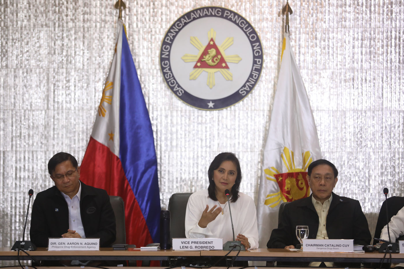 LIMITED ACCESS? Vice President Leni Robredo leads the meeting of the government's Inter-Agency Committee on Anti-Illegal Drugs held at the Quezon City Reception House on November 8, 2019. Photo by the Office of the Vice President 