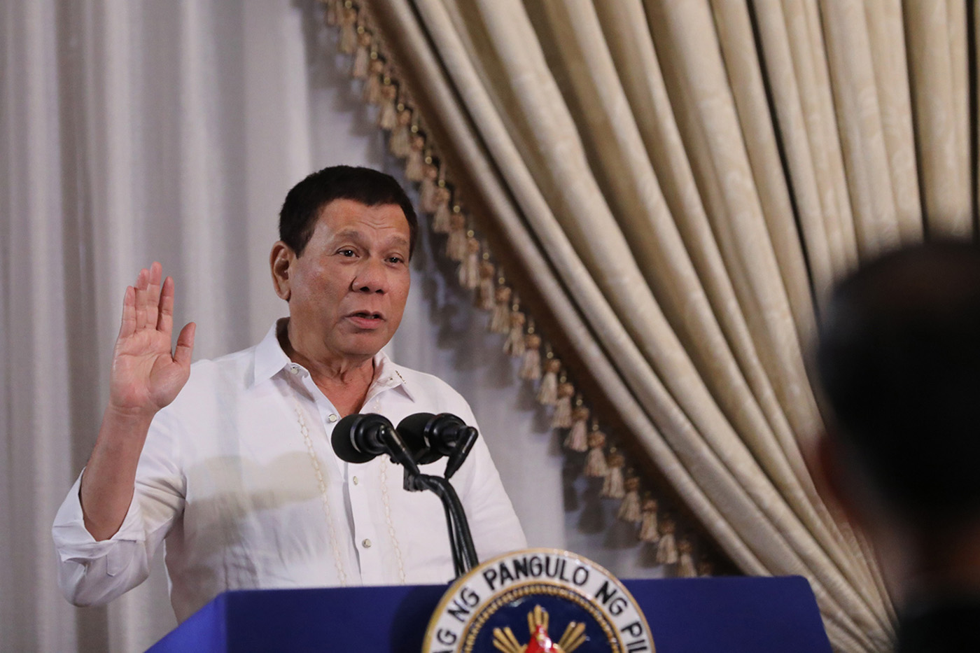 HEALTH CONCERNS. President Rodrigo Duterte tells Philippine Military Academy alumni on October 4, 2018, that he went to a hospital for followup tests apparently to rule out cancer. Presidential photo  