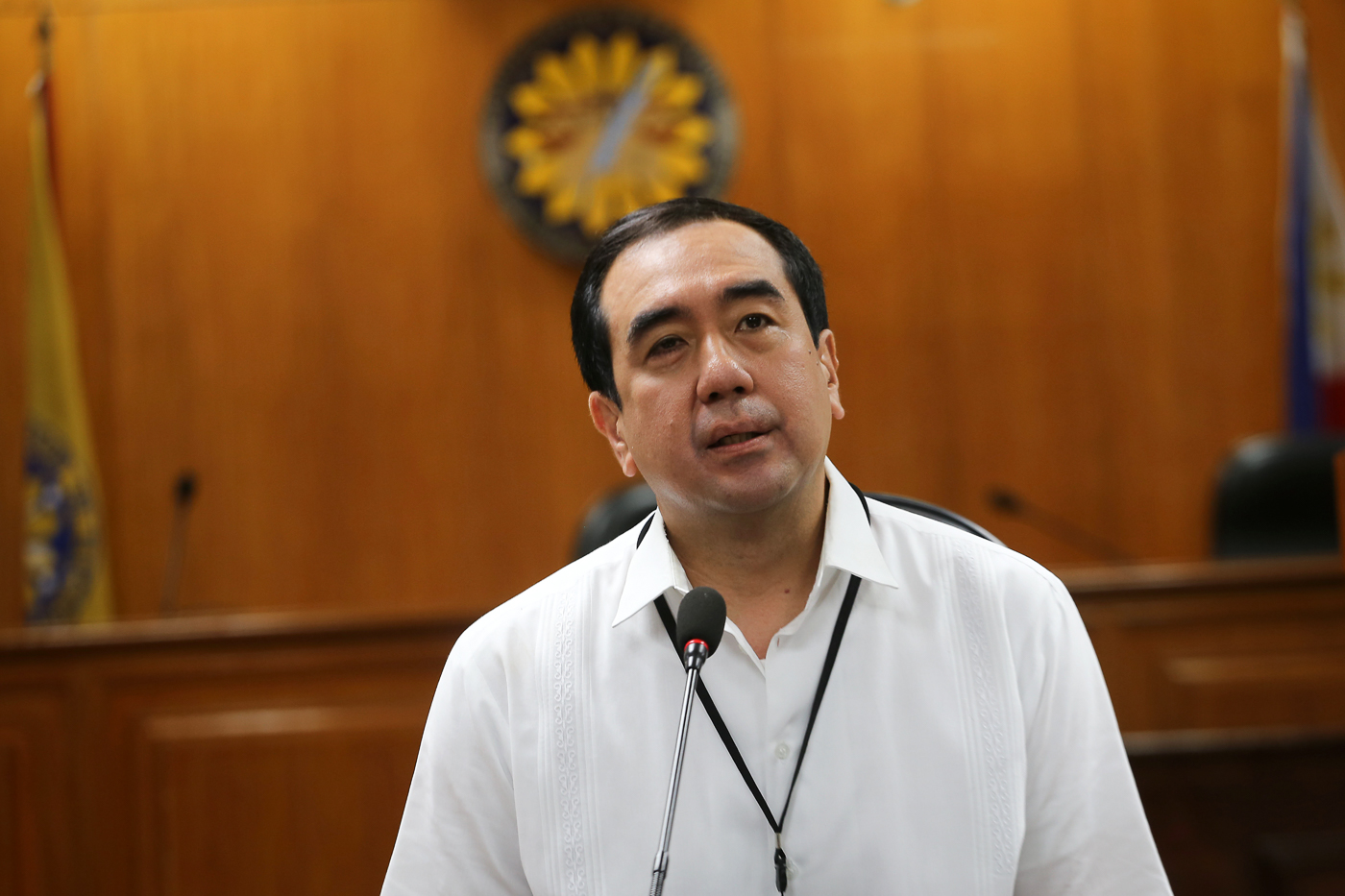 IMPEACHMENT JUNKED. Comelec Chairman Andres Bautista gets emotional during a press conference at the Comelec main office in Manila on August 7, 2017 regarding his marital dispute with his wife Patricia Bautista. File photo by Ben Nabong/Rappler  