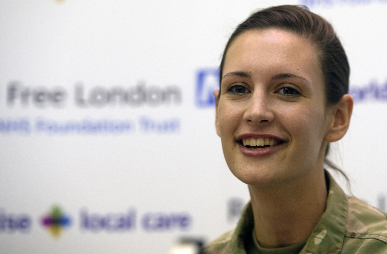 CURED. Corporal Anna Cross who contracted Ebola in Sierra Leone talks at a press conference before being discharged from the Royal Free Hospital in London, Britain, March 27, 2015. Photo by Hannah Mckay/EPA 