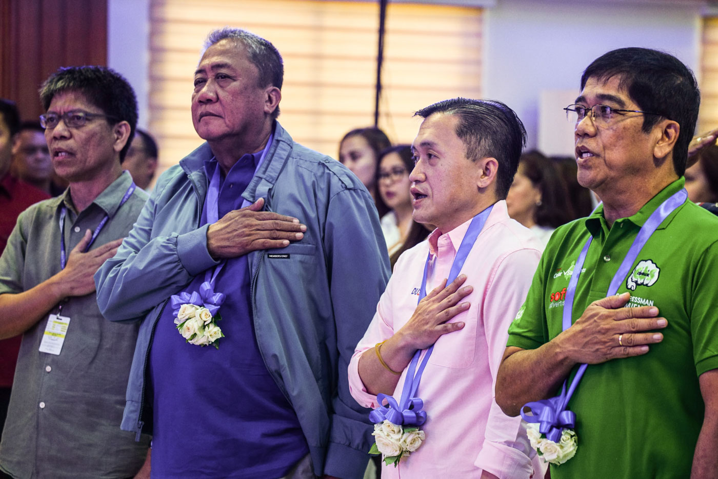 PLATES. DOTr Sec Tugade, House Committee on Transportation Chairman Cesar Sarmiento, SAP Bong Go and Congressman Cesar Sarmiento at the roll-out of vehicle plates to members of automotive dealers and owners in a nationawide roll out on July 5, 2018. Photo by Jire Carreon/Rappler 