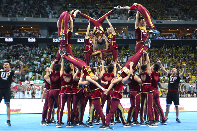 NOT THERE THIS YEAR. The UP Pep Squad, arguably the most popular in the UAAP, will not participate in this year's CDC. File photo by Josh Albelda / Rappler 