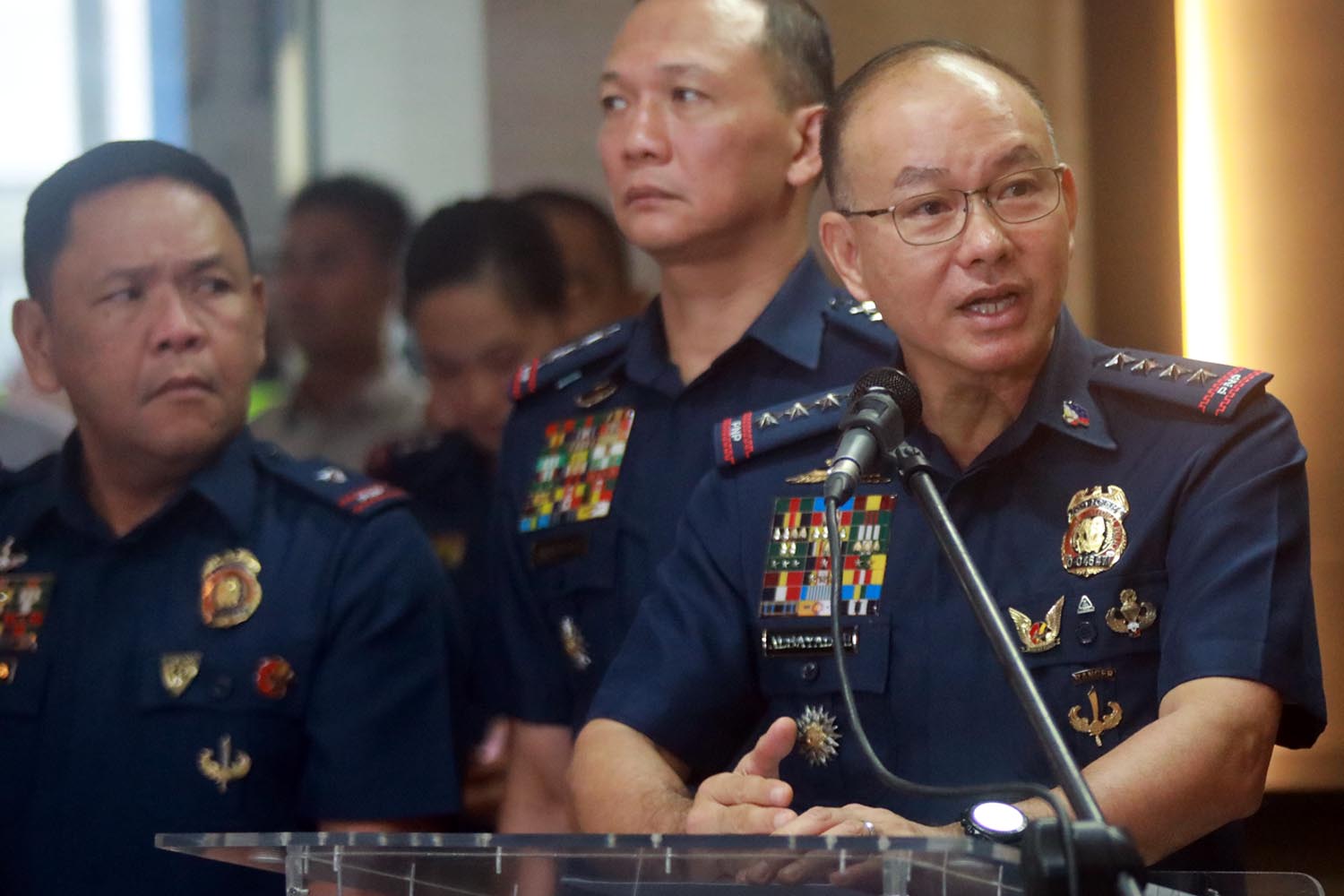 STRICT LEADERSHIP. Philippine National Police chief Director General Oscar Albayalde during a press conference at Camp Crame. Photo by Darren Langit/Rappler 