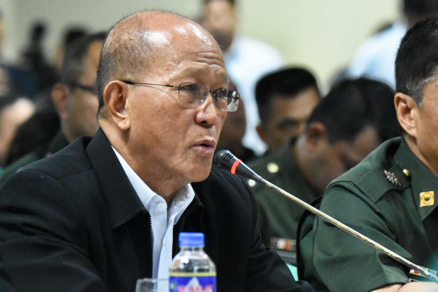 DEFENSE CHIEF Delfin Lorenzana doesn't feel the need to put Mindanao under martial law for another year. File photo by Angie de Silva/Rappler 