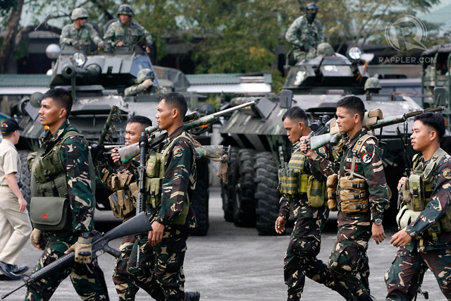 CAMPS DAMAGED. The Armed Forces of the Philippines says at least 20 military camps have been damaged by Typhoon Nina but assures the public soldiers are ready to help in operations. File photo by Ben Nabong/Rappler  