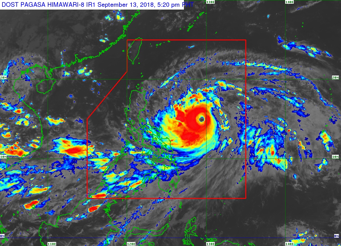 Satellite image of Typhoon Ompong (Mangkhut) as of September 13, 2018, 5:20 pm. Image from PAGASA 