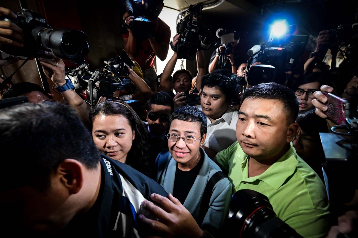 OVERNIGHT DETENTION. Rappler CEO and Executive Editor Maria Ressa spends the night in the custody of the NBI after a night court refused to grant her bail.  Photo by Alecs Ongcal/Rappler   