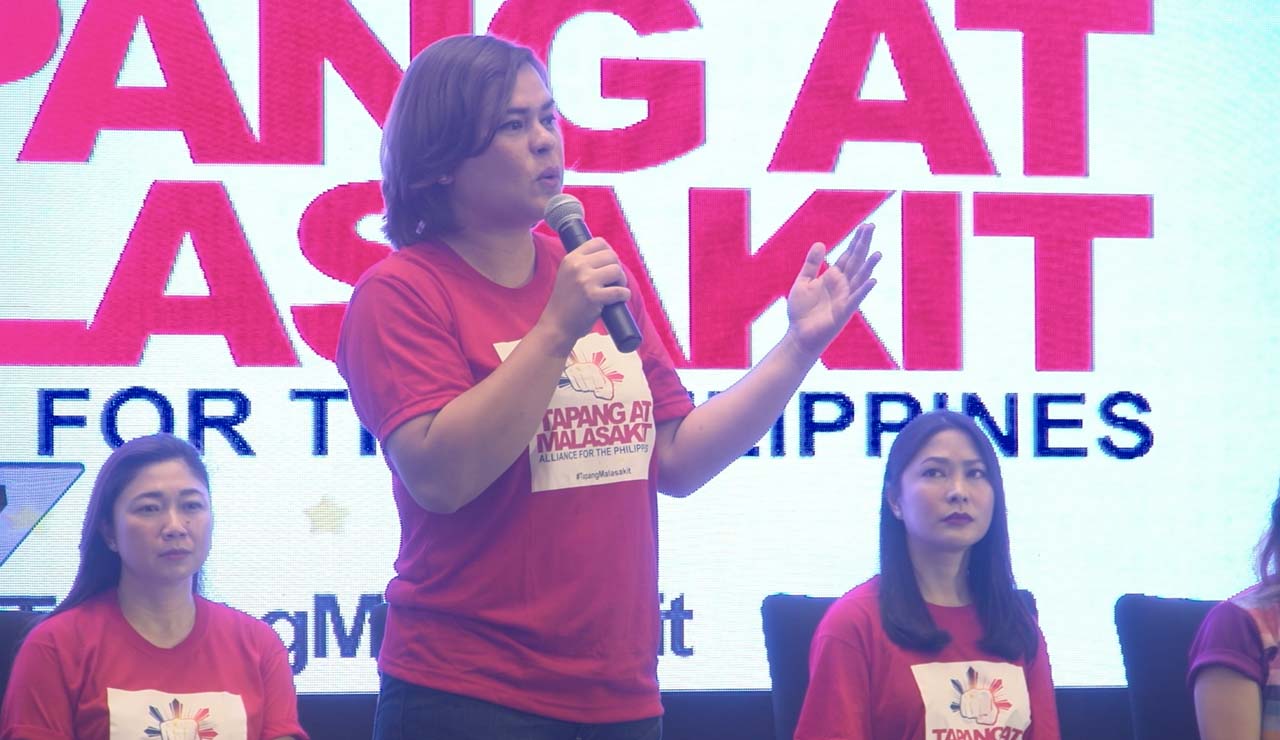 FUTURE REPRESENTATIVE? Davao City Mayor Sara Duterte-Carpio delivers a speech during the launch of the Tapang at Malasakit Alliance for the Philippines. Screenshot by Rappler  