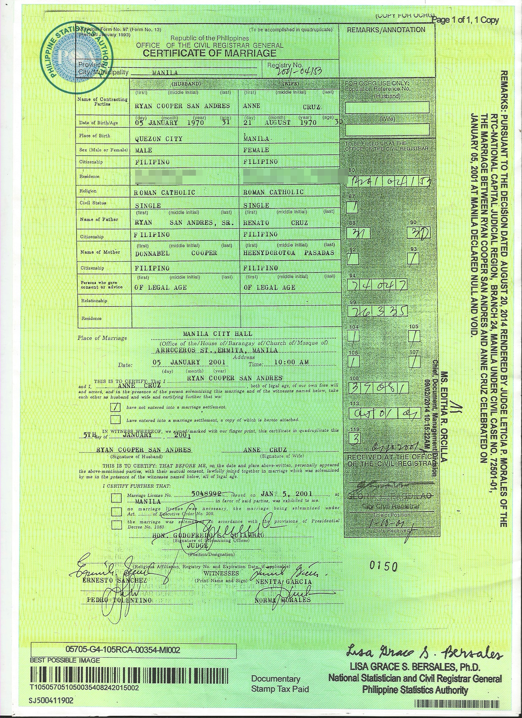 license sample marriage philippines 6: Certified fake Recto: Part