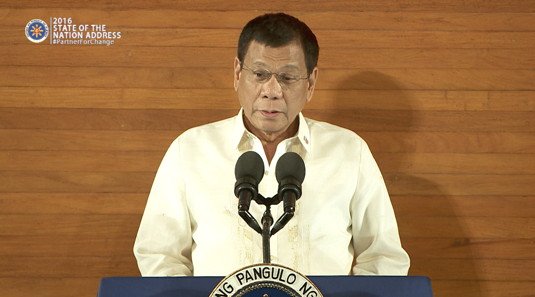 FULL TEXT: President Duterte's 1st State of the Nation Address