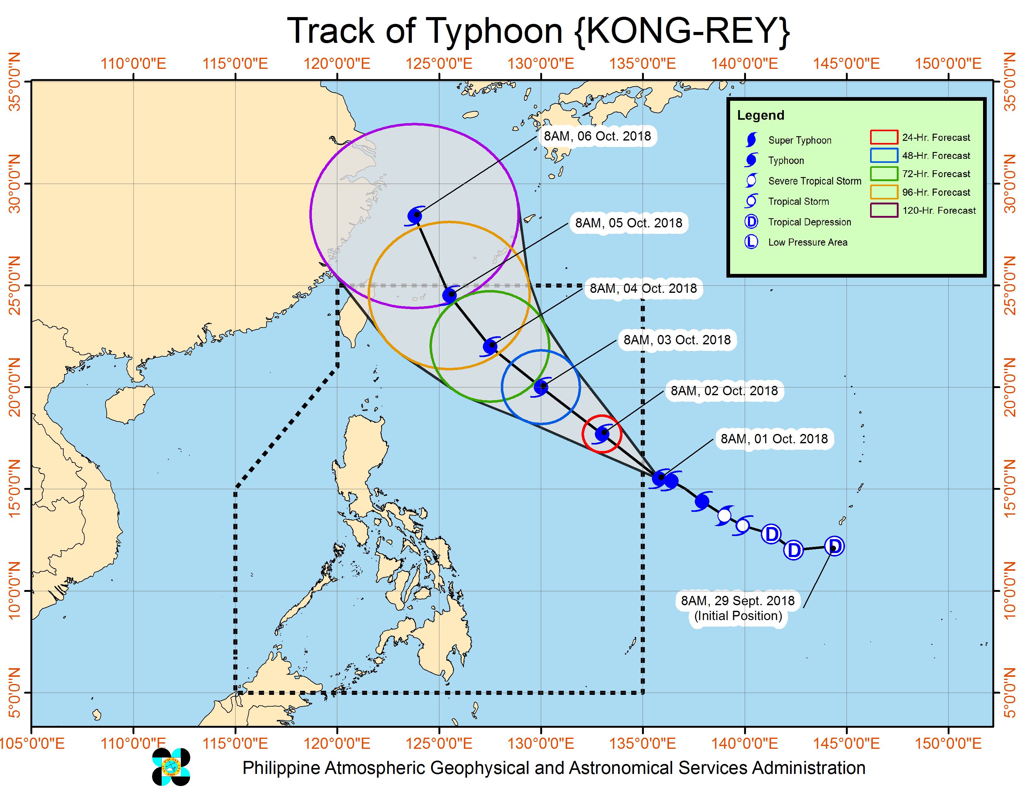 Typhoon Kong-rey intensifies again ahead of entry into PAR