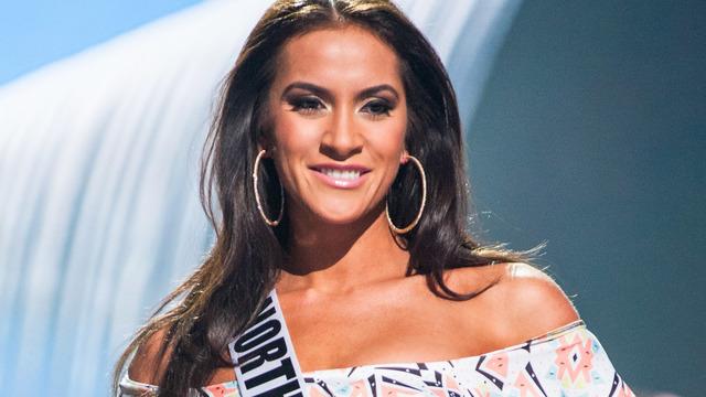 RAQUEL WELLENTIN. Miss USA North Dakota 2017 Raquel Wellentin was born in the Philippines. In the photo, Raquel competes on stage in Yandy Swim during the Miss USA Preliminary Competition at Mandalay Bay Convention Center on May 11, 2017. Photo courtesy of HO/The Miss Universe Organization  