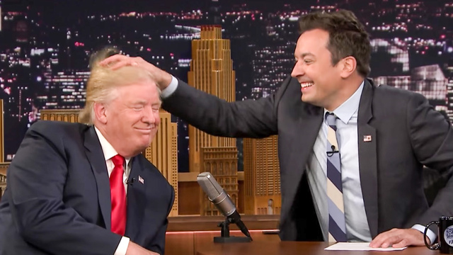 WATCH: Jimmy Fallon messes up Donald Trump's hair