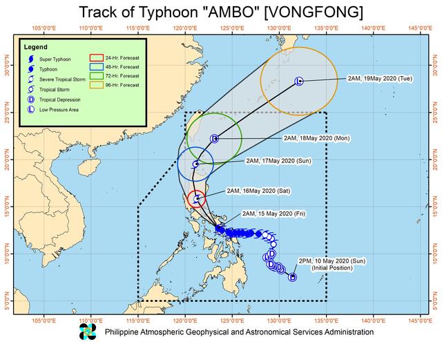 Typhoon Ambo (Vongfong) follow-up forecast as of May 15, 2020, 5 a.m. PAGASA's picture 