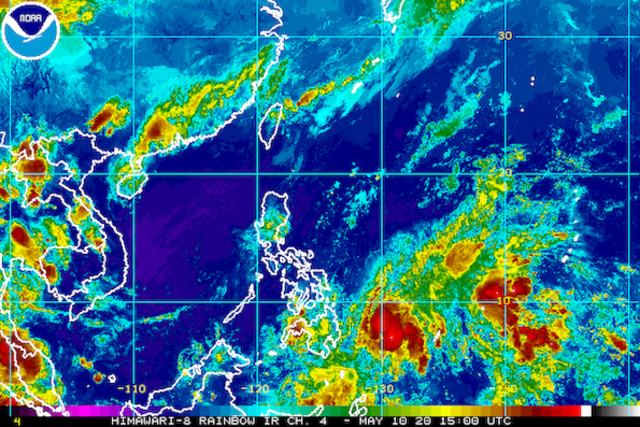 Satellite image of the tropical depression Ambo as of May 10, 2020, 11 p.m. NOAA's picture 