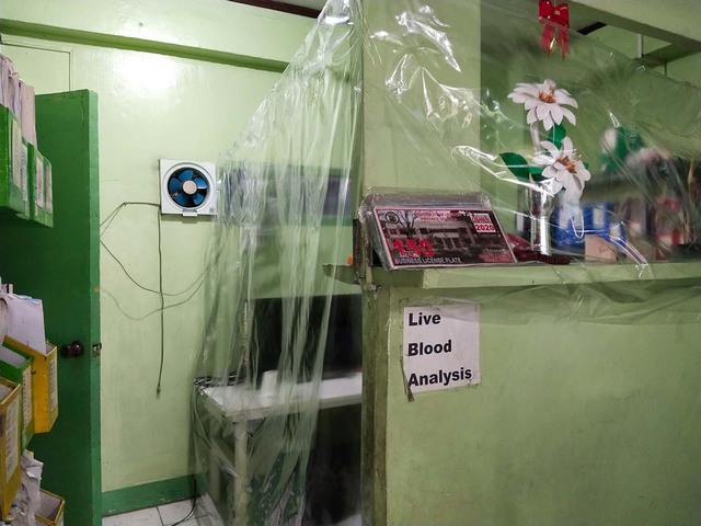 PRECAUTIONARY MEASURE. Jimeno uses sheets of plastic around her clinic as extra protection against COVID-19. Photo courtesy of Jimeno